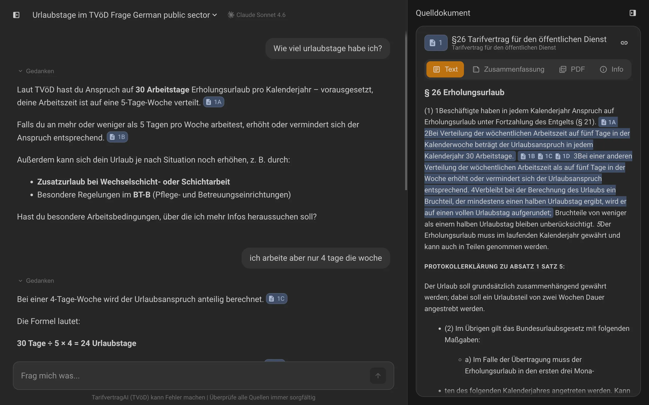 Tarifvertrag.ai UI Screenshot